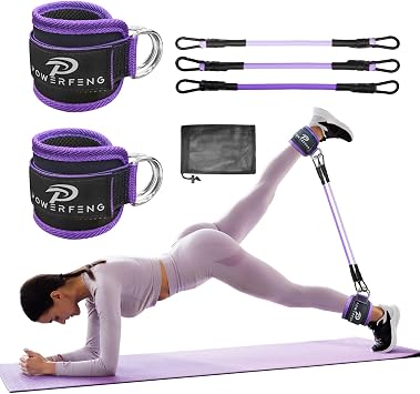 Ankle Resistance Bands with Cuffs Women Ankle Strap Band for Working Out - Ankle Resistance Bands for Glutes Hip & Leg Butt Training Workout Exercise Equipment