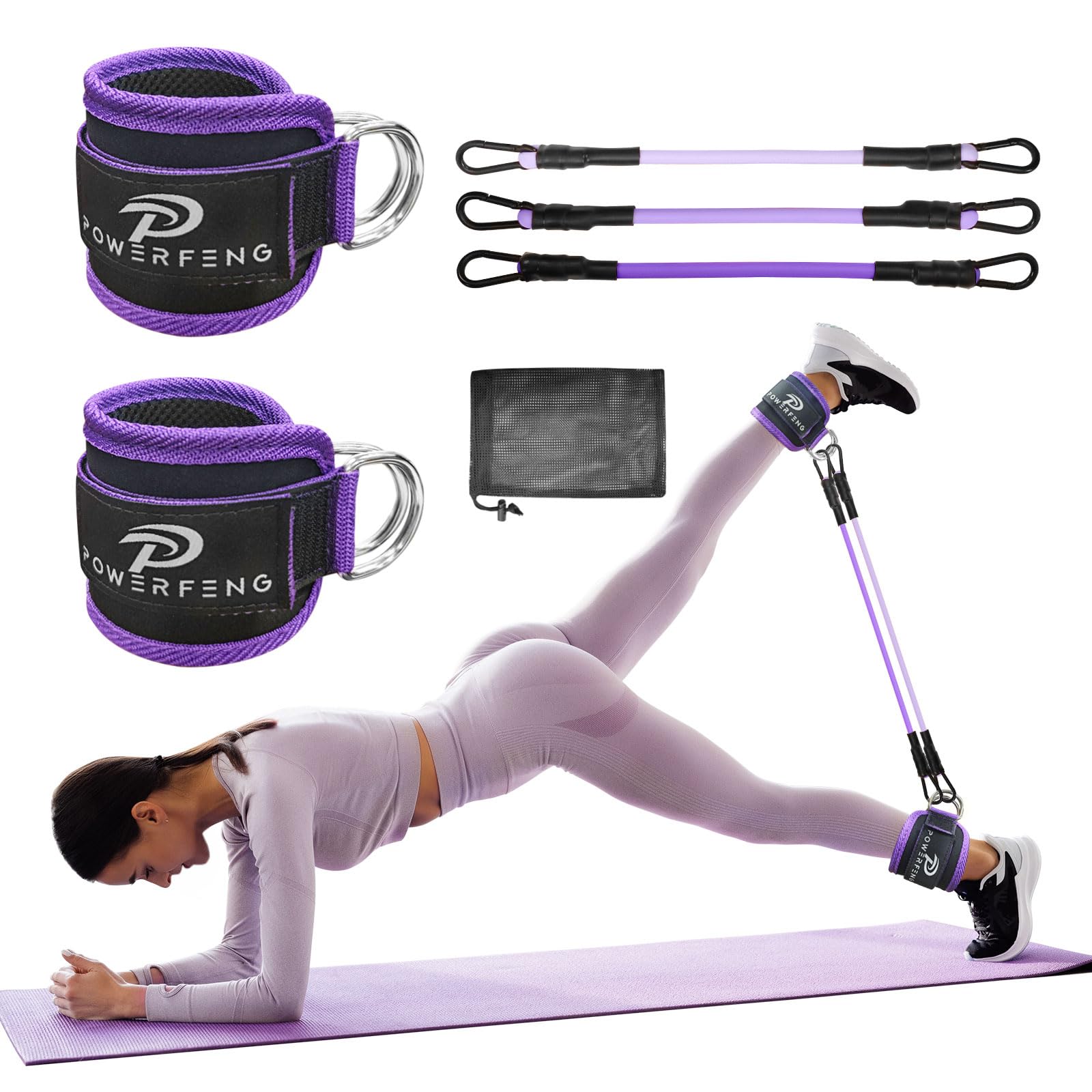 Ankle Resistance Bands with Cuffs Women Ankle Strap Band for Working Out - Ankle Resistance Bands for Glutes