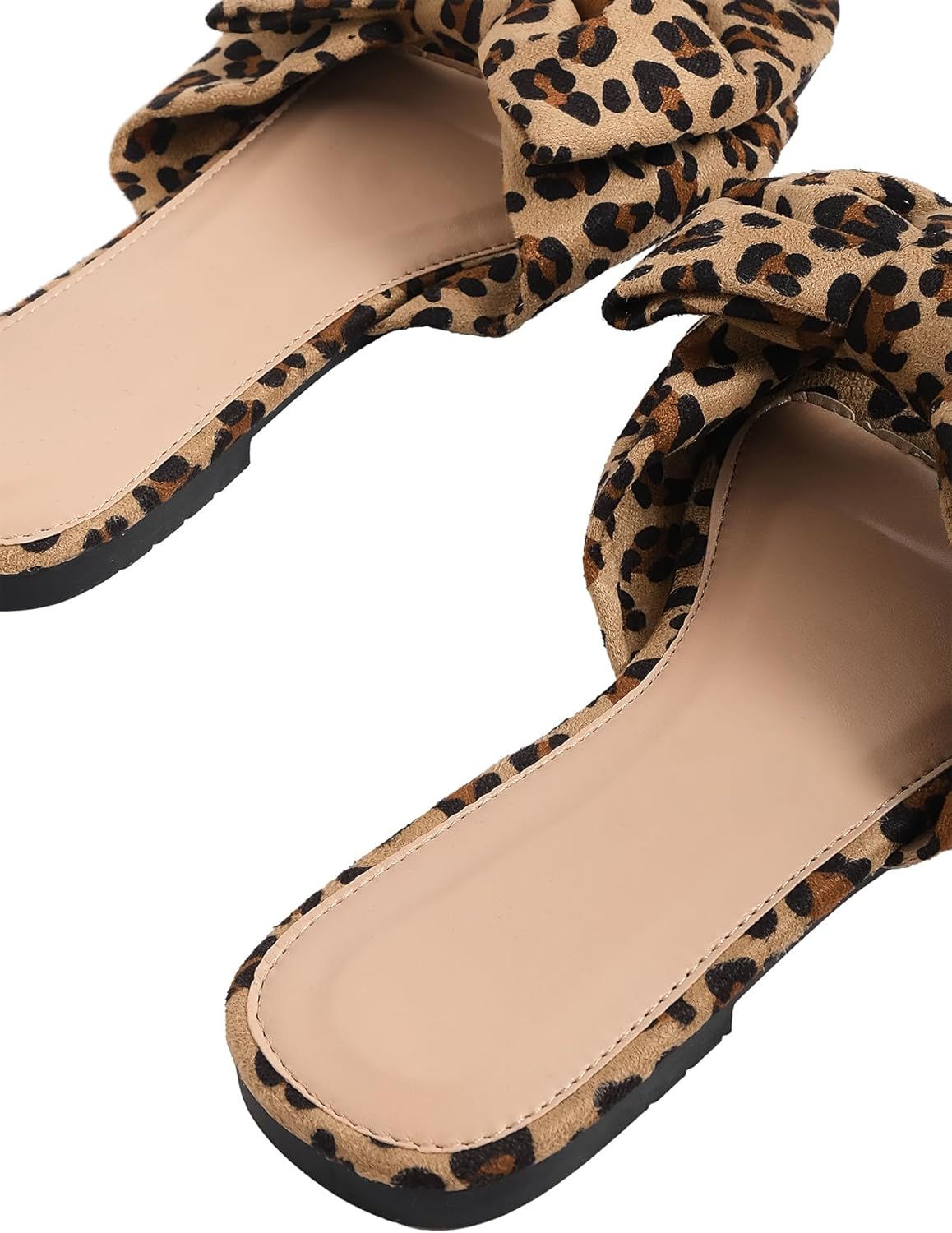 GORGLITTER Women's Bow Flat Sandals Dressy Square Open Toe Wedding Dress Summer 2026 Comfortable Slip On Slide Sandals - Image 2