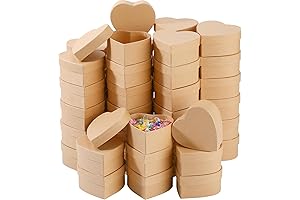 48 Pack Heart Shaped Paper Mache Boxes for DIY Projects, Gift Boxes with Lids