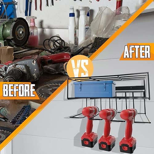 Miniatura 3 de MRONextDaycom Organizador de almacenamiento de herramientas soporte de pared estante de almacenamiento de herramientas eléctricas para organizar tu