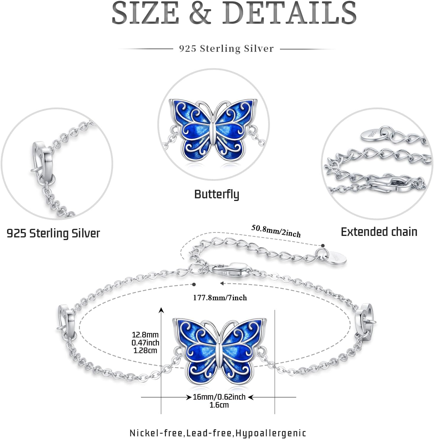 Dragonfly Bracelet 925 Sterling Silver Butterfly Bracelet Adjustable Celtic Moon Bracelet Irish Celtic Jewelry Gifts for Women - Image 3