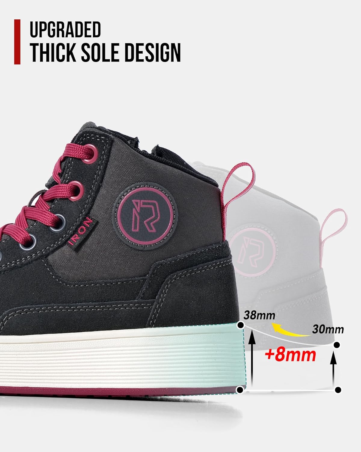 Motorcycle Shoes for Women and Men, CE Certified, Thickened Anti-Slip Sole, Breathable Casual Motorcycle Riding Boots with Ankle Support, Shift Pad (Pink 8 Men/9.5 Women) - Image 5