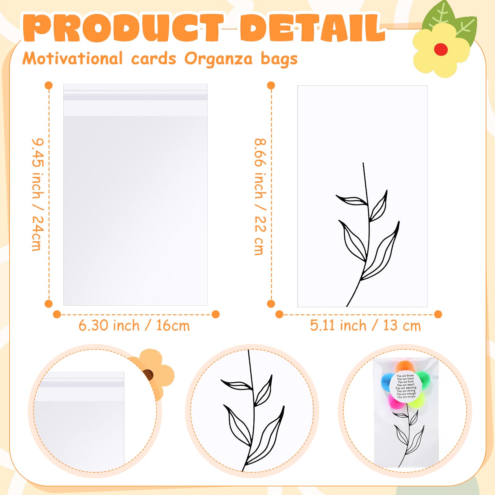 AmazingSpark 12 juegos de resaltadores de flores de pétalos con bolsas de tarjetas, Brave