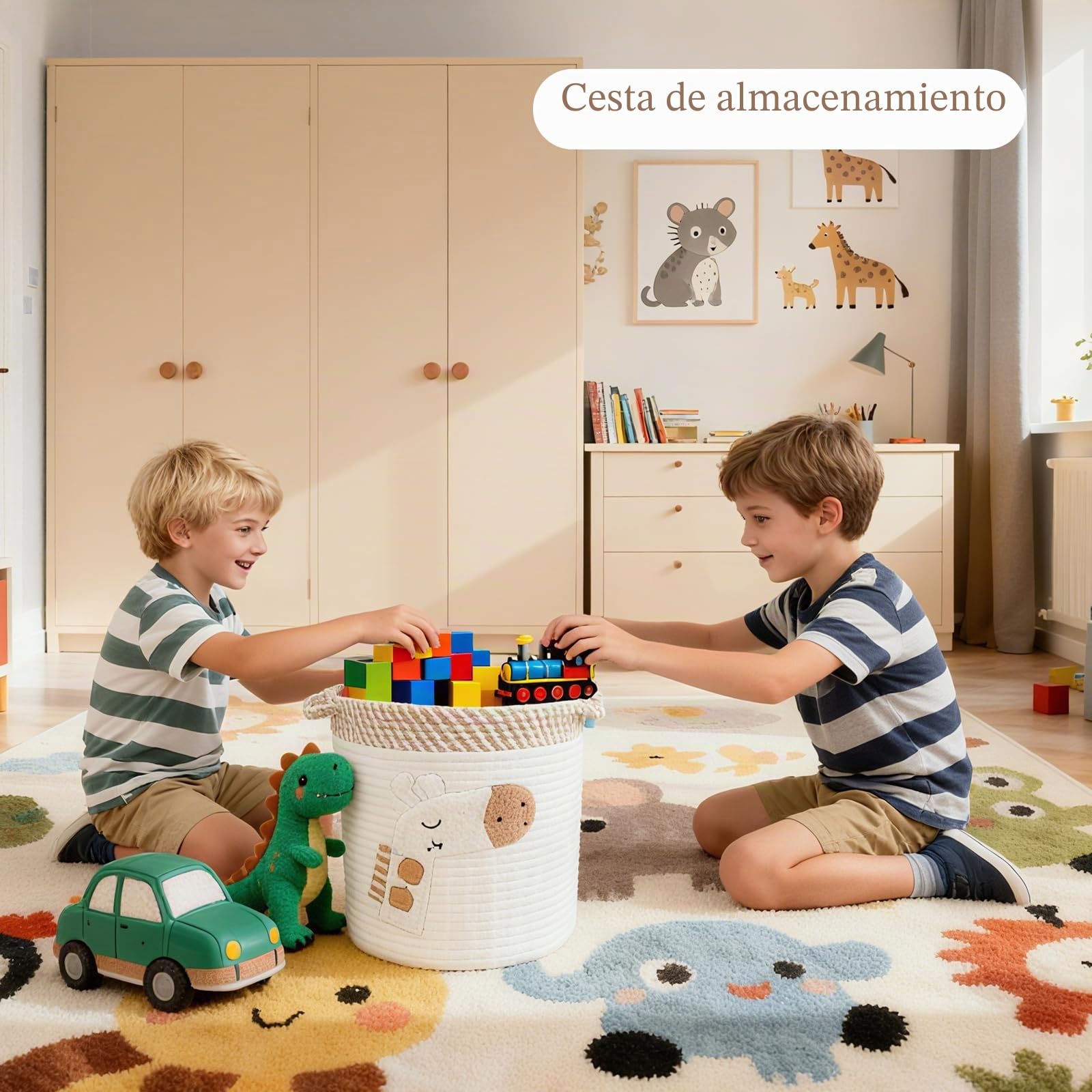 Cestas de Almacenamiento Bebe Cesta para Mantas Salon Cesto | Juguetes Almacenaje Organizadoras Infantiles Decorativas Almacenaje Organizador Pañales Bebé Lavandería