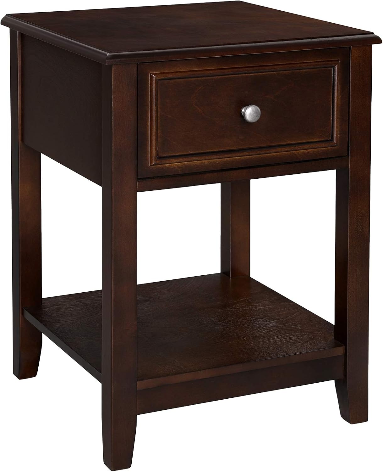 Buy 2 get 3 VASAGLE End Table, Nightstand with Drawer and Bottom Shelf, Compact for Bedroom Living Room, 15.7", Reddish Brown