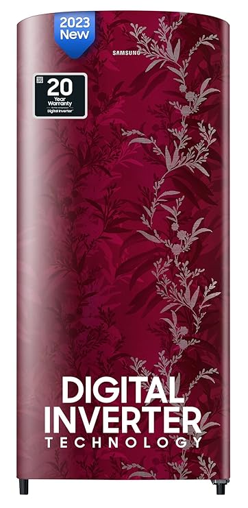 Samsung 183 L 2 Star Digital Inverter Direct Cool Single Door Refrigerator (RR20C20C26R/NL, Mystic Overlay Red) at Rs. 13790