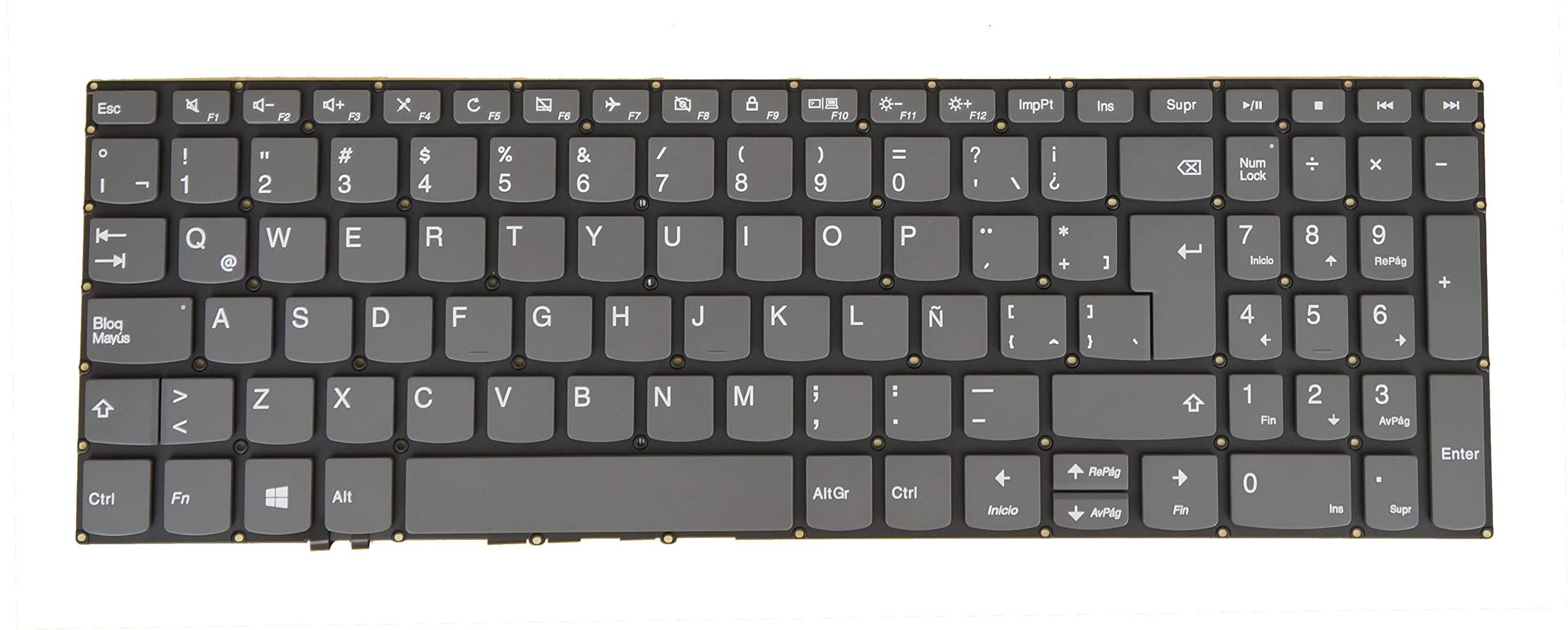 AZUBAYCOM Latin Spanish Laptop Keyboard for Lenovo Ideapad 3-15ada05 3-15are05 3-15igl05 3-15iil05 3-15ijl05 3-15iml05 3-15itl05 PC5C-LA Gray