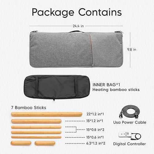 Miniatura 6 de Juego de 2 palos de masaje de bambú sólido para moldear el cuerpo, rodillo de masaje de bambú, palos de masaje guasha de bambú, herramientas de