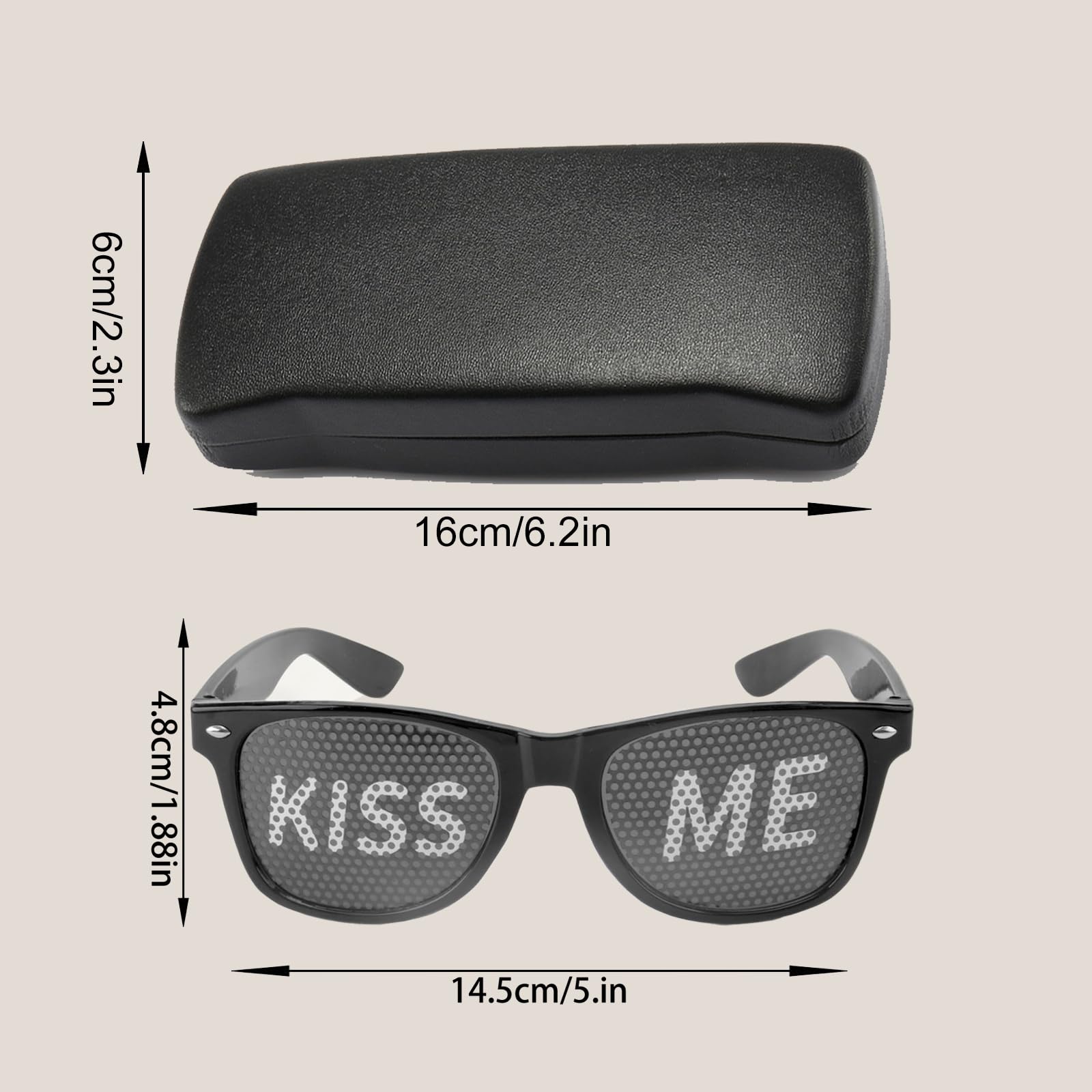 KZXCVS Occhiali da sole per feste con motivo Kiss Me, occhiali da sole per feste, carnevale, feste, club, feste e carnevale, accessori per foto