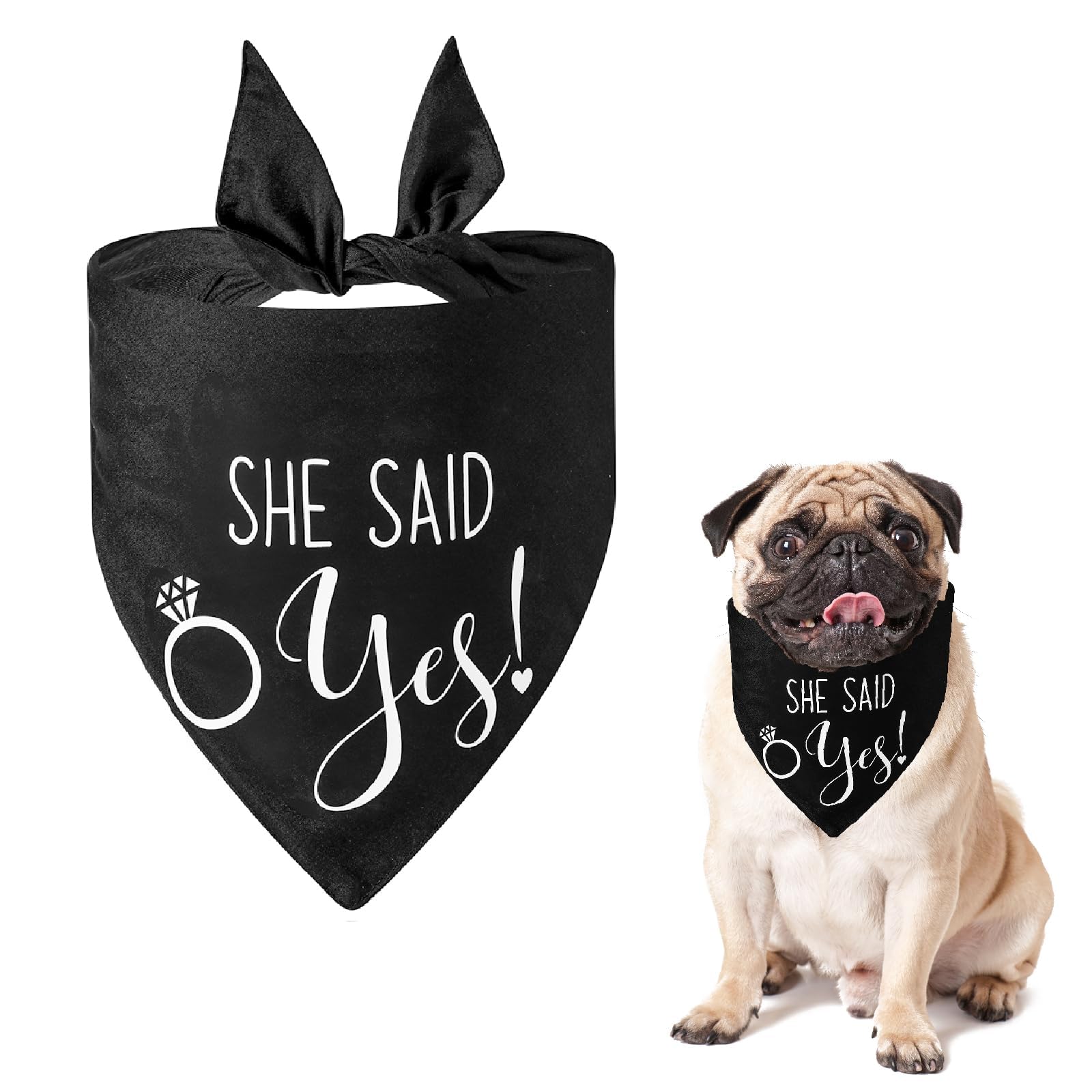 Verlobungs-Hundehalsband "My Humans Are Getting Married" – Verstellbar, Mit Bandana