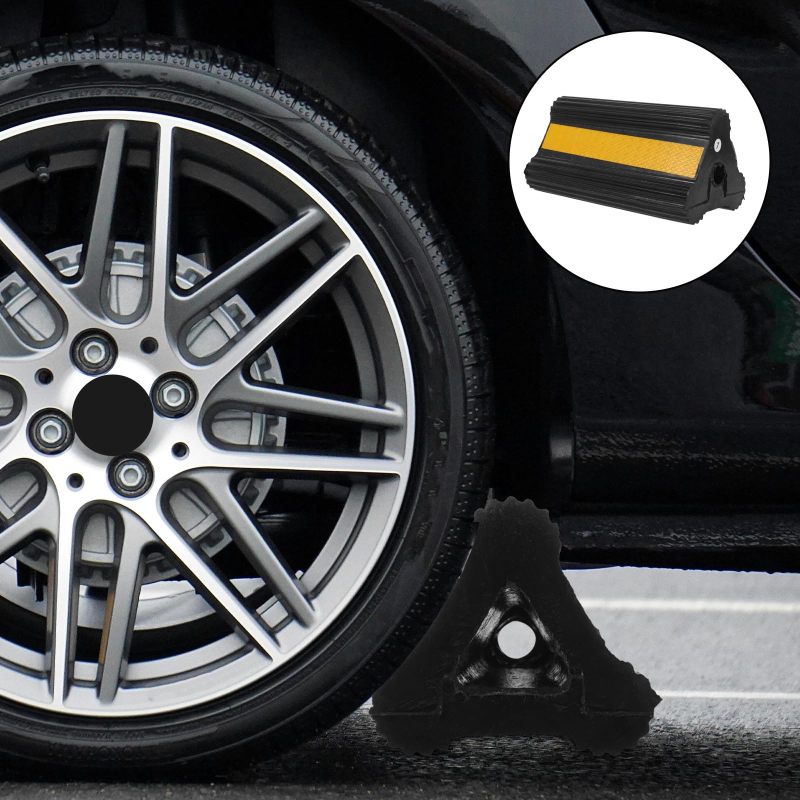 BETOOKY Calzos para Ruedas de Goma Portátiles con Diseño Antideslizante para Remolques y Autocaravanas, Ideales para Uso en Movimiento y Máxima Seguridad