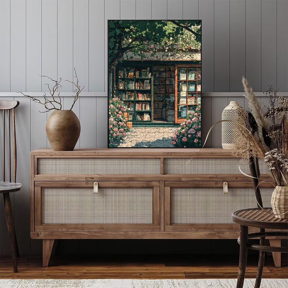 Buchladen Aussicht Puzzle 2000 Teile, Klassische Puzzles, Geschicklichkeitsspiel Puzzle für Erwachsene, Puzzlespiele für Die Ganze Familie, Mit Schöner Verpackung, Dekoration Puzzles DX0YL3-834