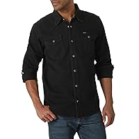 Wrangler Iconic Regular Fit Snap Shirt Camicia Button-Down, Denim Nero