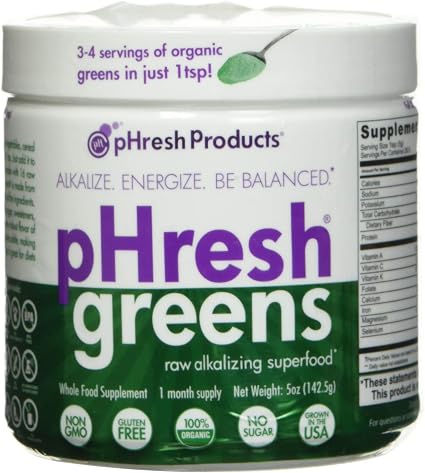 Phresh products superfood greens - 100% raw - Powder - 1 month supply - 5oz (609613653711)