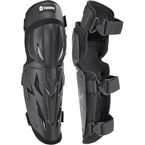 Tanden Motorcycle Knee Pads for Men Knee and Shin Guards, Motorcycle Leg Protection Armor Motocross Knee Guards Dirt Bike Pads Adjustable Crashproof Adults Protective Gear
