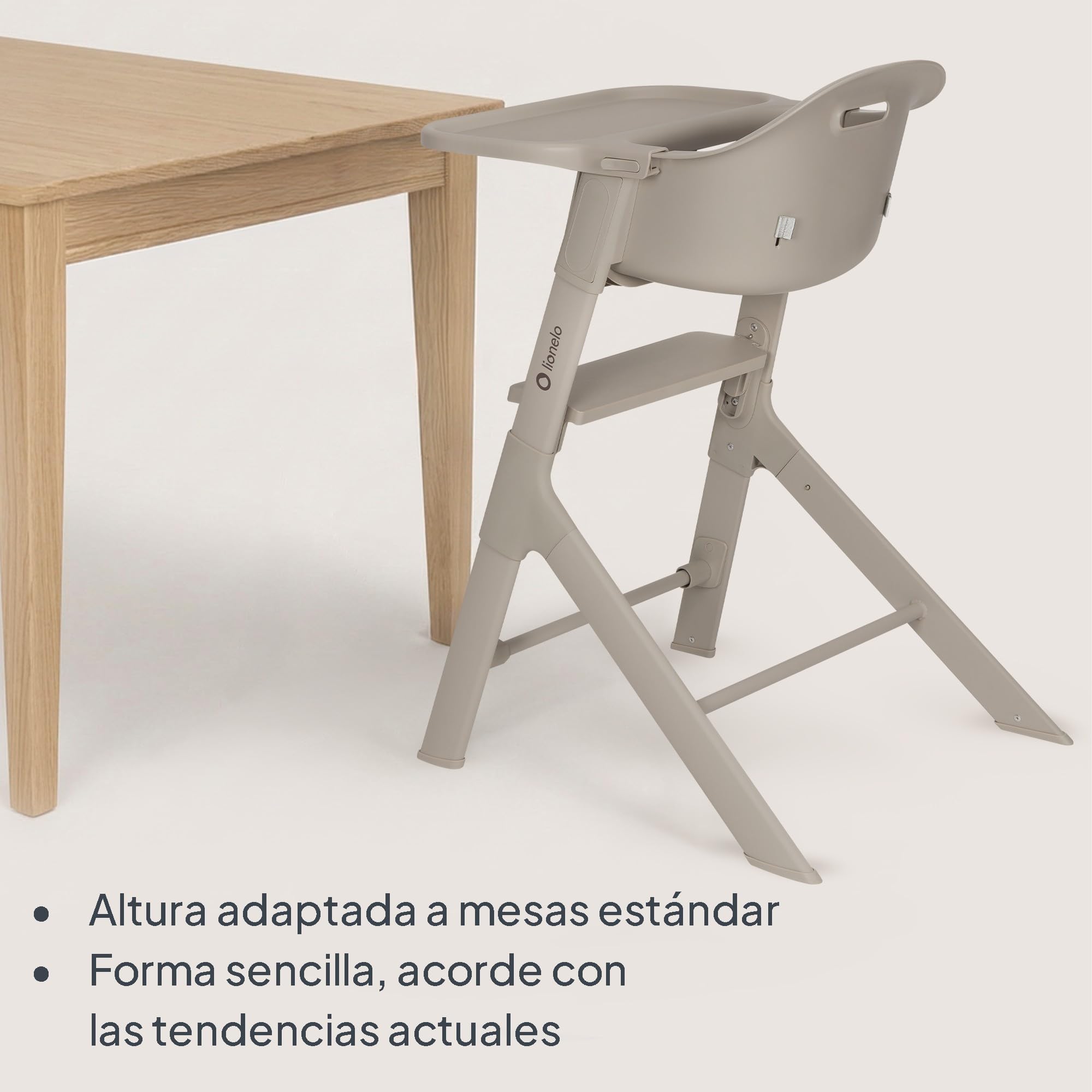 Lionelo Beny Trona Bebé Segura Sillas Tronas 6–36 Meses, Hasta 15 kg, para Bebécon Bandeja Regulable, Fácil de Limpiar, Reposapiés Ajustable a una Mano, Arnés de 3 Puntos, Inserto Lavable | 2 posiciones de la bandeja, reposapiés ajustable con una mano, ci