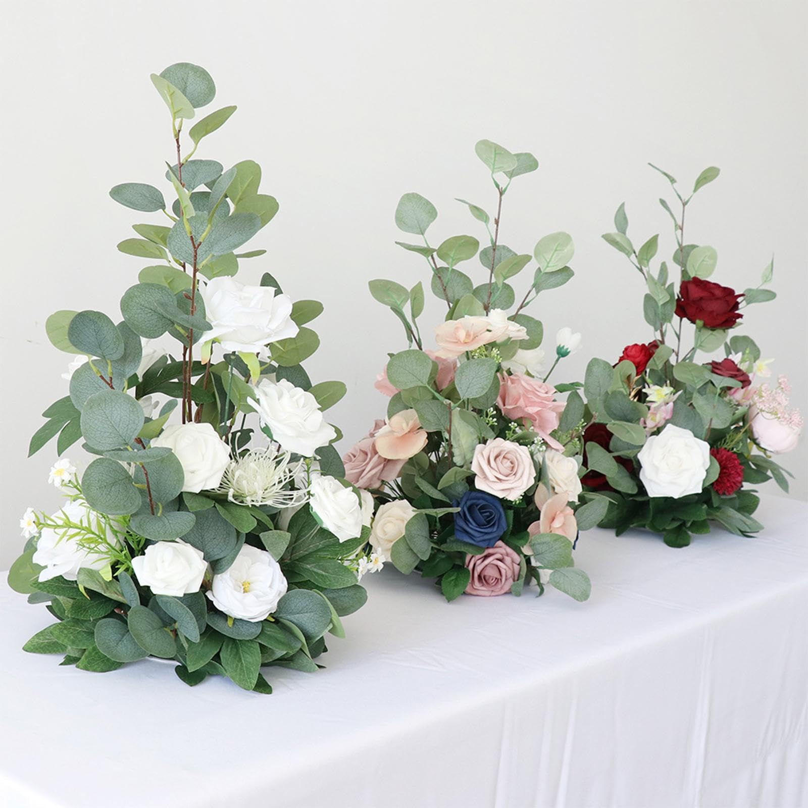 Fiori Artificiali per Arco Nuziale, Bouquet Finte, Decorazione Realistica Bianca, Ideale Come Regalo, per La Casa O per Eventi, Fiore rosa rosso