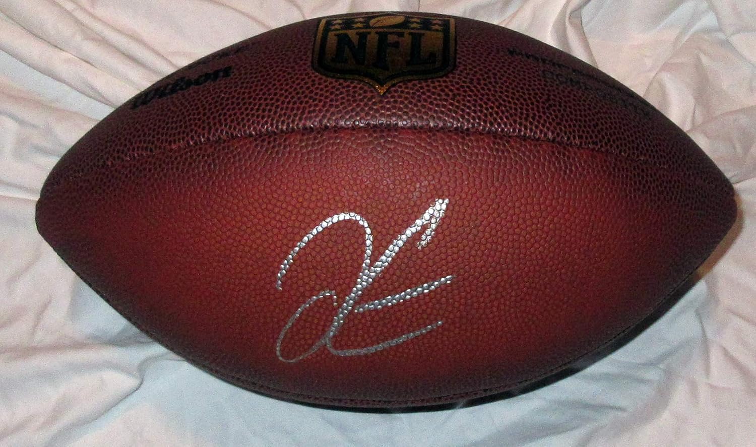 Derek Carr Autographed Wilson NFL Shield Football W/PROOF, Picture of Derek Signing For Us, Oakland Raiders, Fresno State Bulldogs, 2014 NFL Draft, Top Prospect