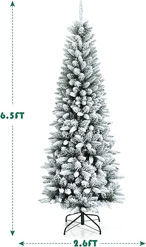 Miniatura 6 de BestComfort Árbol de Navidad flocado de nieve de 75 pies árbol de nieve con 1189 puntas de rama polietileno y cloruro de polivinilo de calidad