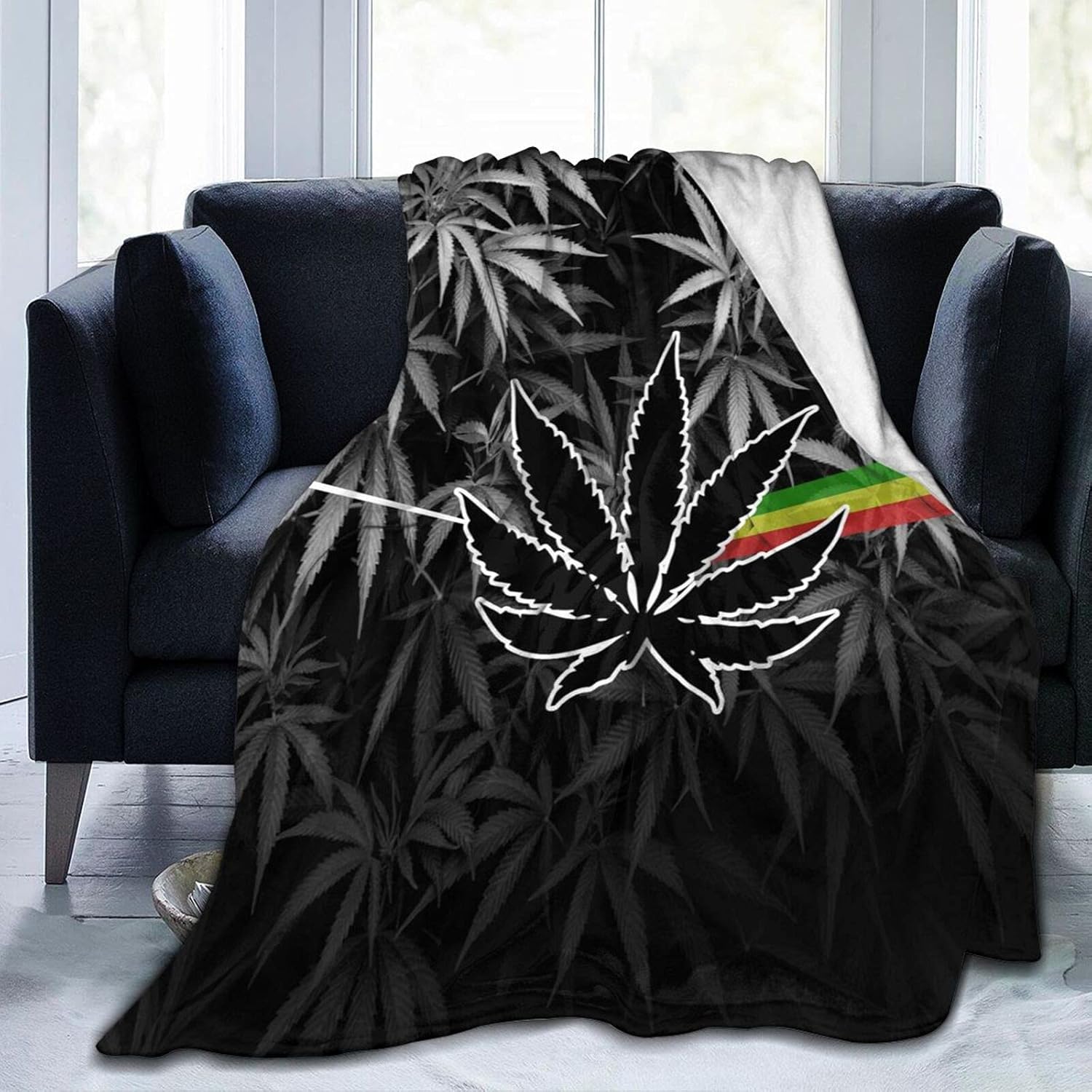 Socira Weed Blanket, Marijuana Gifts Flannel Sherpa Blanket