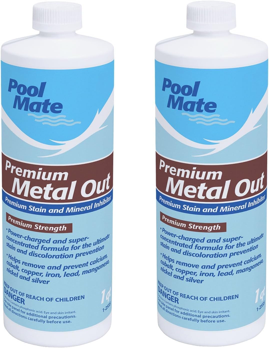 Pool Mate 1-Quart 2-Pack Premium Metal Out, Pool Metal Remover, Made in USA