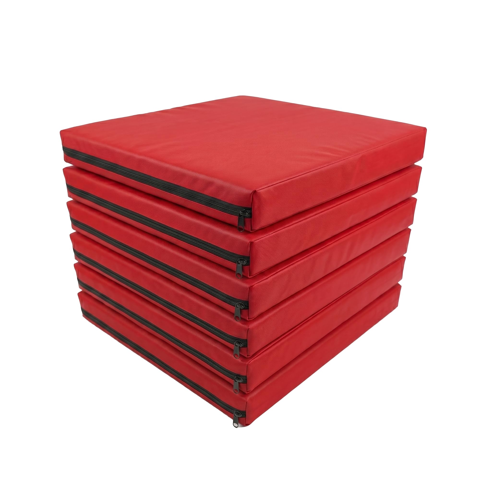 Luxe & Komfort Rattan Chair Cushion Replacement – Waterproof Outdoor Seat Pads 47 x 43 x 5 cm – Thick Padded Garden Furniture Cushions – Pack of 2, 4, 6 or 8 – Multiple Colours (6, Red)