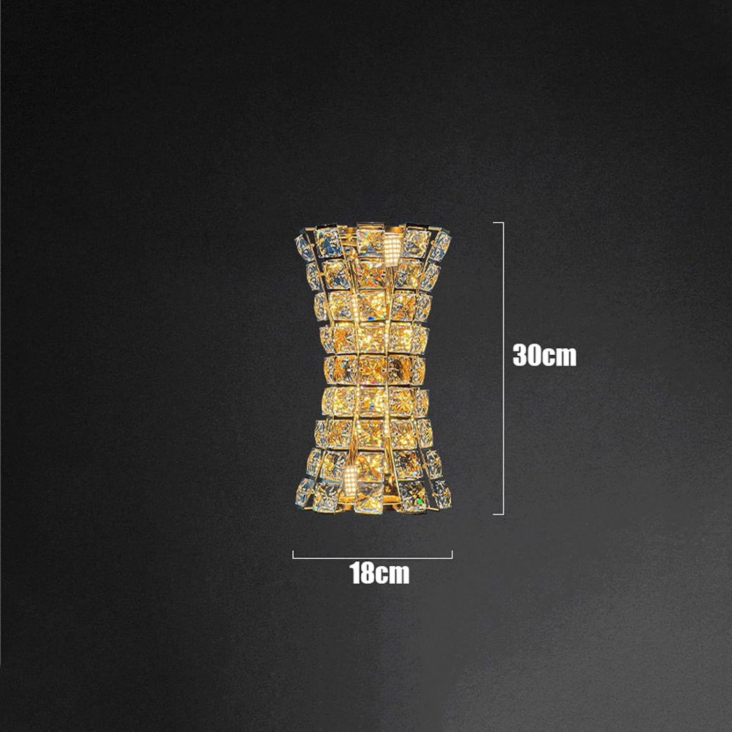 Wall Sconce Modern Glam Gold Crystal Decorative Metal Cut Wall Light Hardwired Indoor Wall Lamp Ambient Elegant for Living Room Bedroom Dining Hallway Café Wall Mounted Light Fixture(Small)