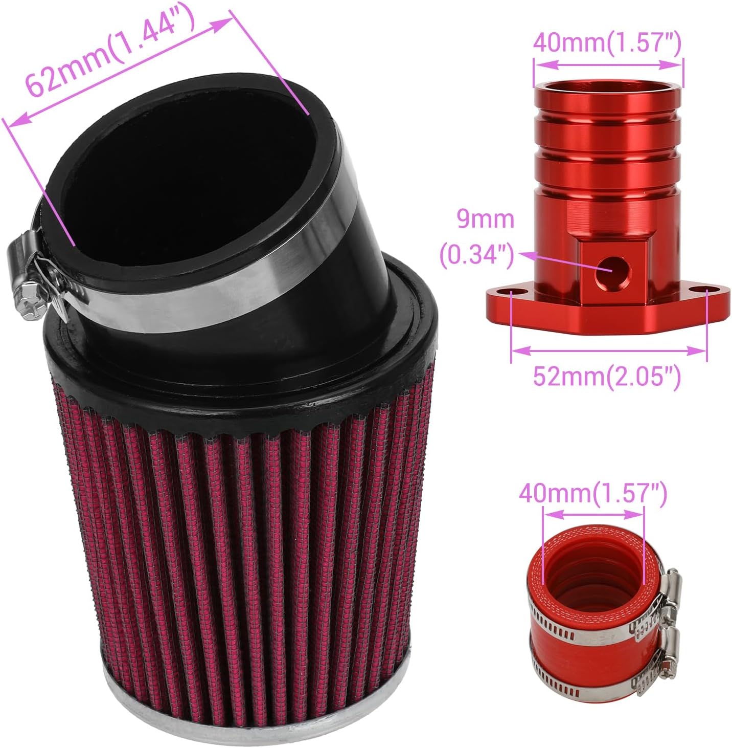 VM34 Carburetor Kit Replacement for Predator 420 301cc GX390 GX340 GX270 13Hp 15Hp Engine Mini Bike Go Kart Cart Water Pump Pressure Washer Powersports Parts Intake Manifold