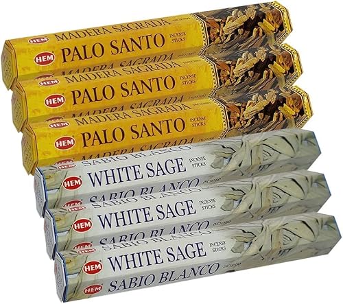 White Sage Incense Sticks and Hem De Palo Santo Incense Sticks with Incense Holder Bundle for Smudging Smudge kit Natural Inciensos Aromaticos Home Fragrance