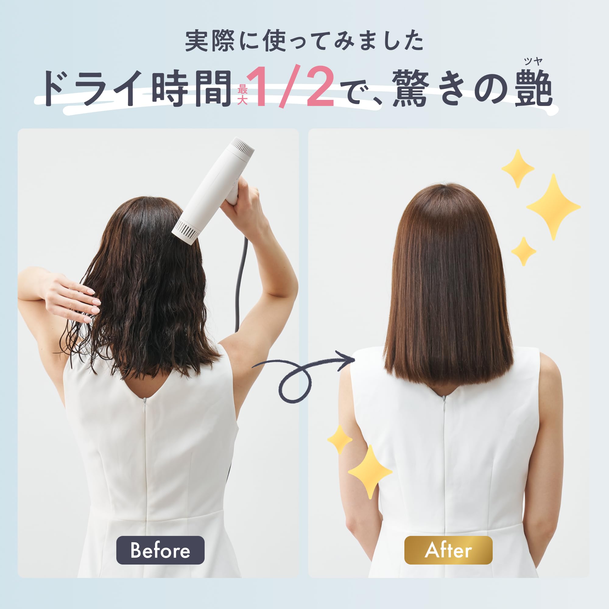 Amazon | UR.SALON公式 ヘアドライヤー シルキーホワイト 大風量 速乾