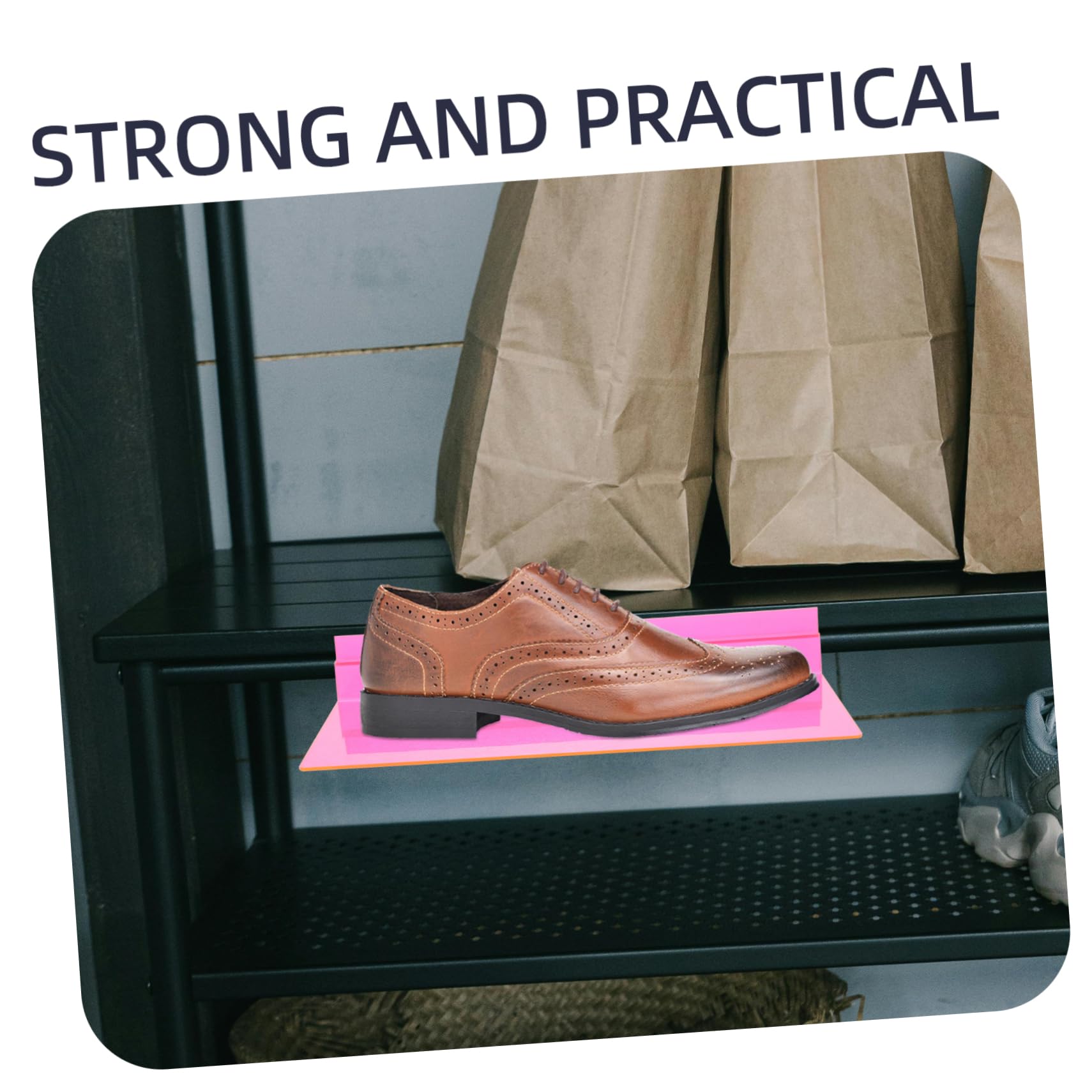 FUNOMOCYA 6pcs Shoe Shelves Plastic Display Racks for Sneakers Sliding Wall Storage