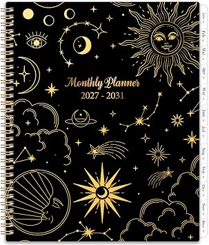 2026-2031 Monthly Planner, 2026-2031, July 2026-2031, 5 Year Monthly Planner, 9" x 11", 60 Month Calendar, 5 Year Planner, with Tabs, Double-Sided Pockets, Holidays