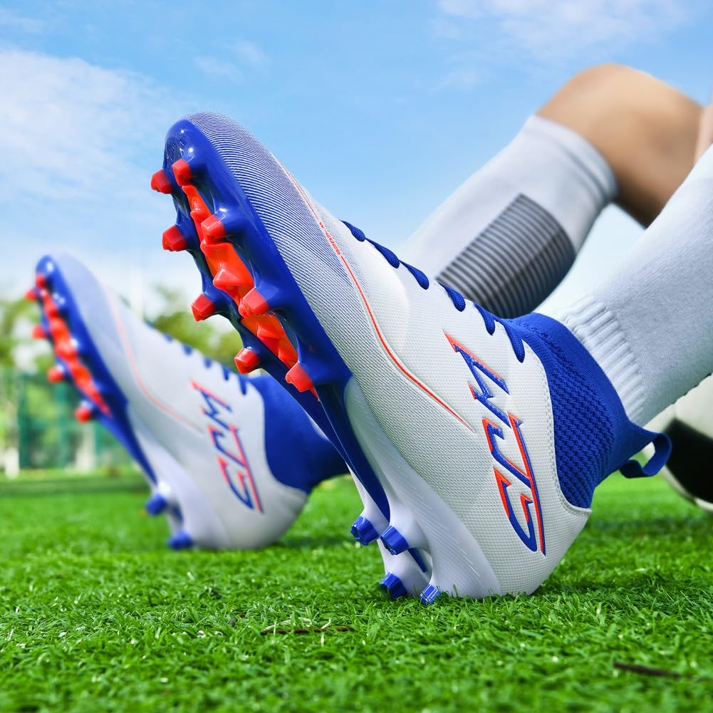 Scarpe da Calcio Uomo AG Scarpe da Calcio Professionali per Giovani Scarpe da Calcio per Allenamento all'aperto Scarpe da Calcio Alte Picchi da Partita in Erba Artificiale
