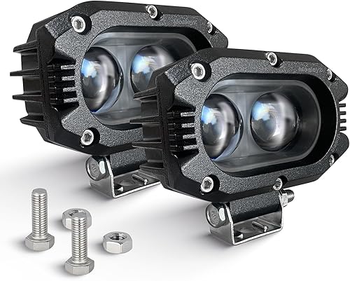Luz LED de 4 pulgadas de 80 W, barra de luz LED, luz de conducción todoterreno, luces antiniebla para camioneta, SUV, ATV, UTV, blanco, 2 juegos