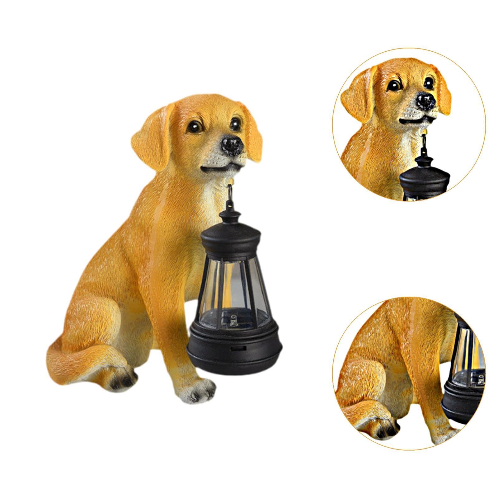 Statua da Giardino per Esterni per Cani Luce Solare con luci solari Ornamento Moderno Artigianato Regalo Figurina di Animali per Cortile Esterno Prato