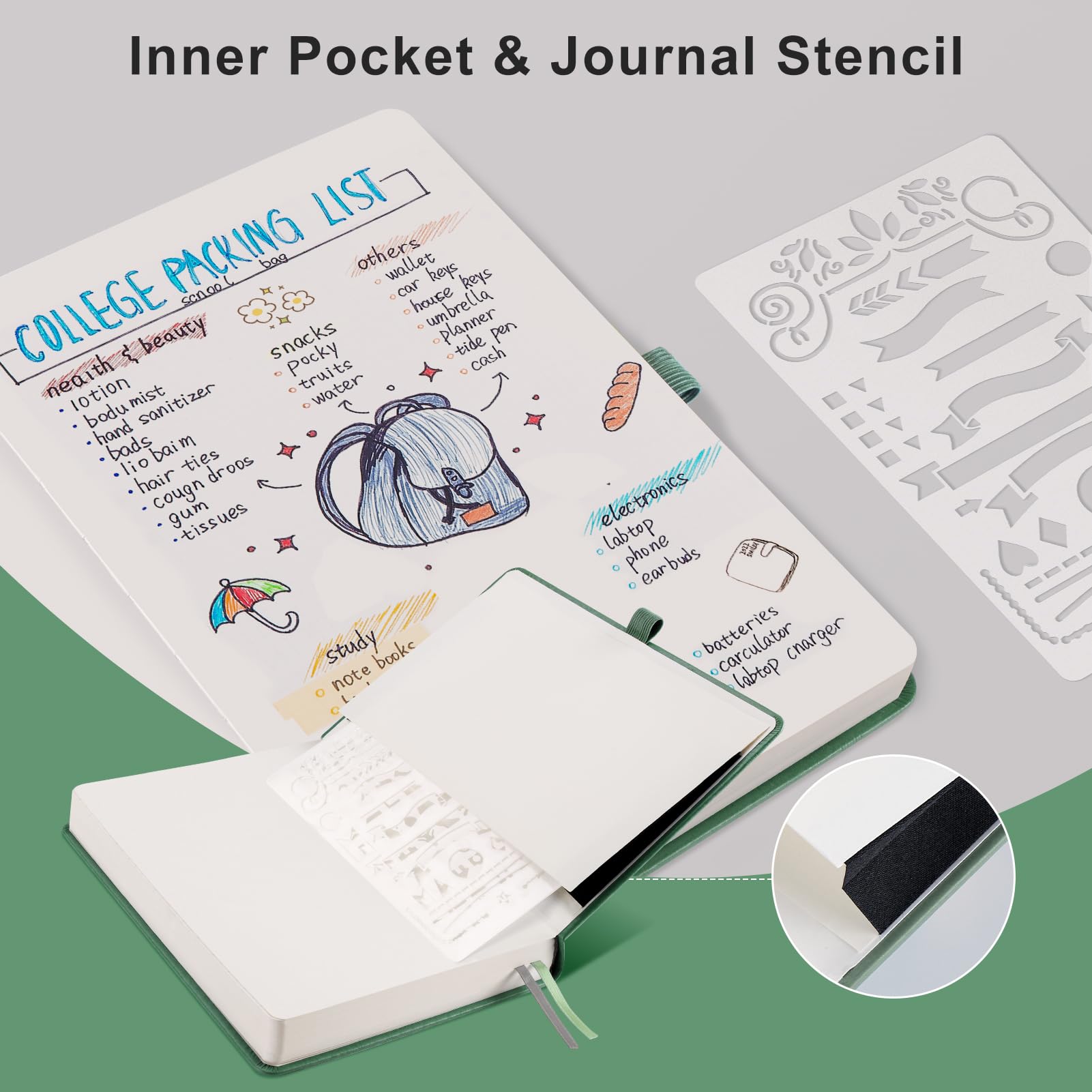 EMSHOI A5 Notebook Blank Journal, 320 Pages, 100gsm Thick Paper, Hardcover Leather, Art Sketchbook for Drawing Unlined - Image 4