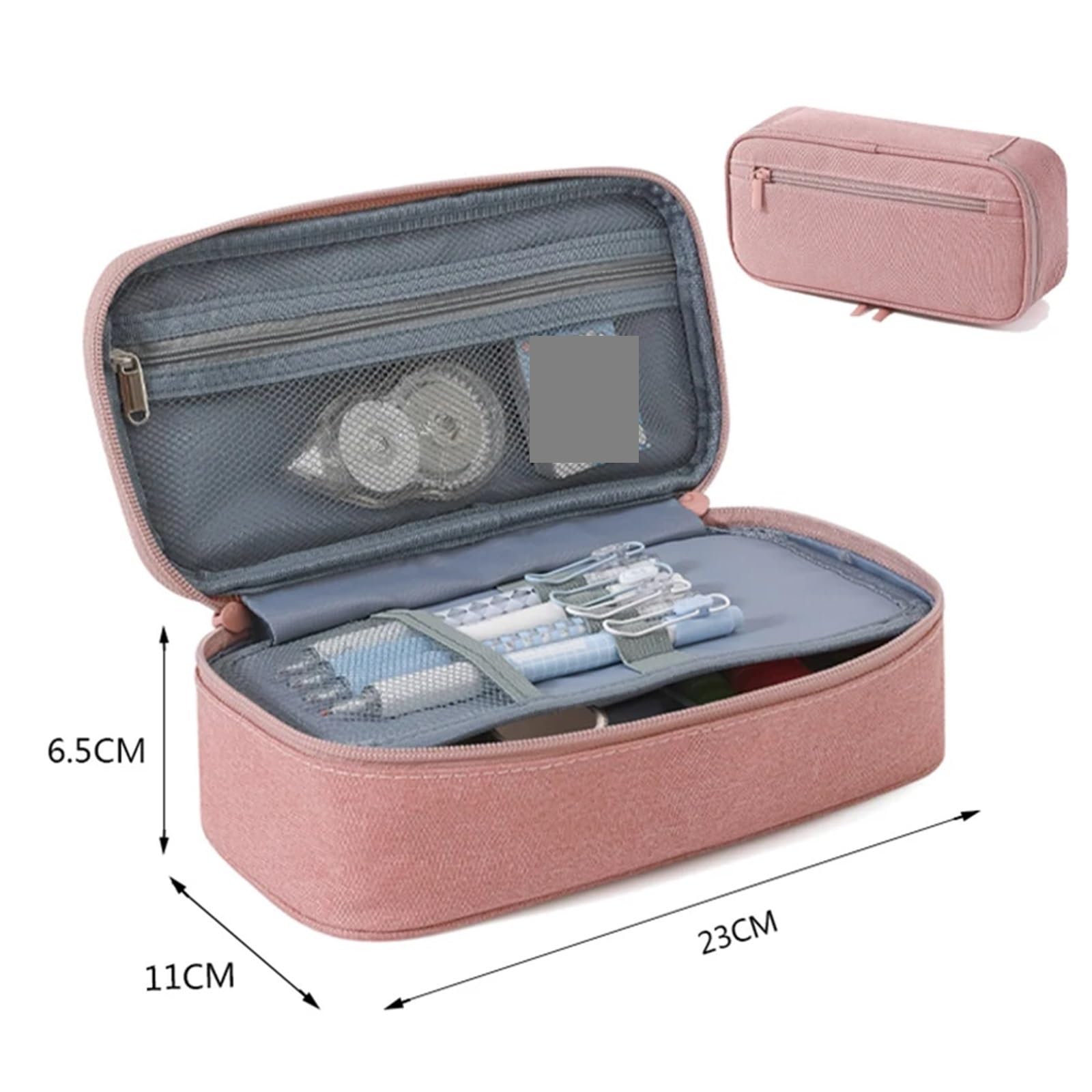 Estuche for lápices de Gran Capacidad, 2 uds., Estuches Escolares, Estuche for lápices, papelería, Pantalones de Color sólido, Material Escolar, Estuche for lápices para Estudiantes(Blue)