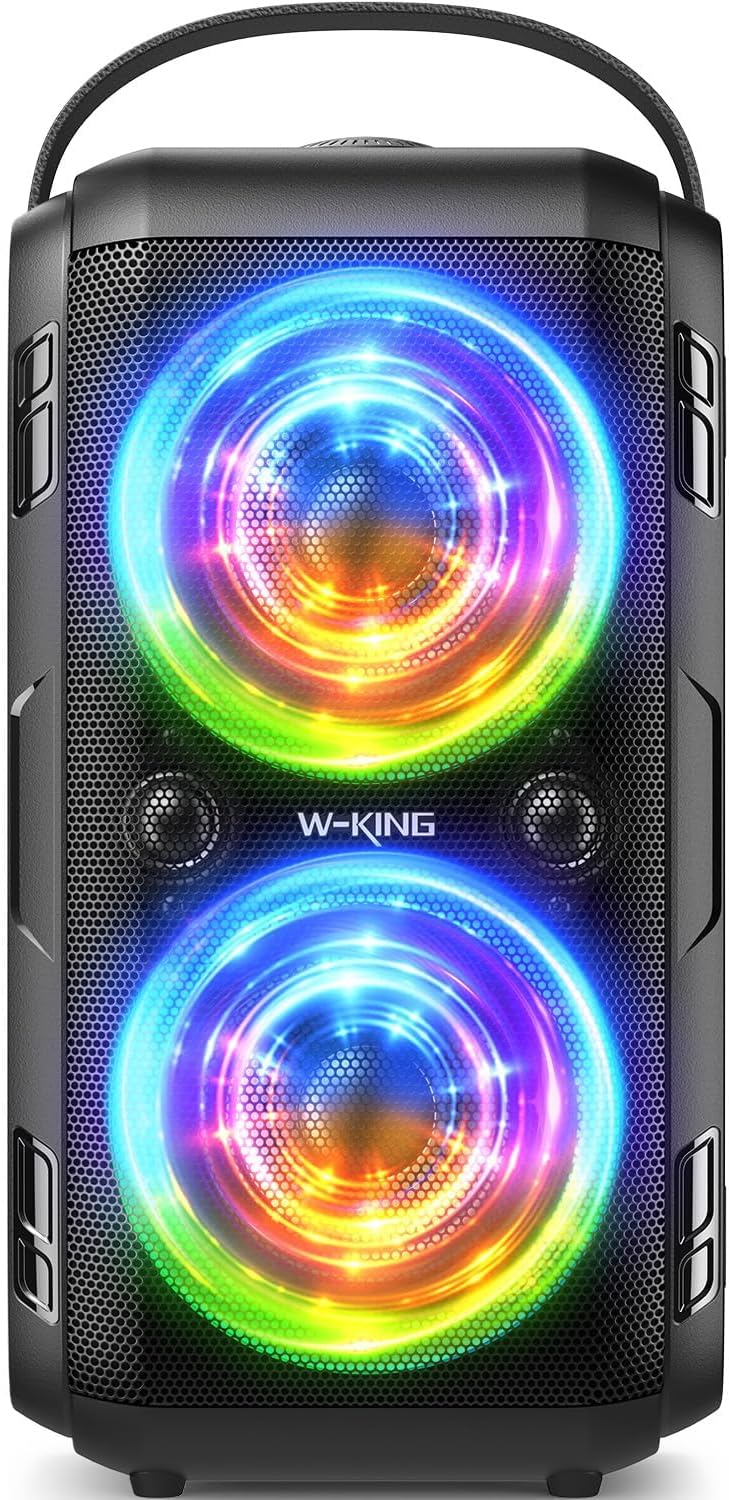Party Bluetooth Speaker Boom Box, 180W Max Big Large Loudest Wireless Outdoor Portable Speaker 4 Drivers with 2*4.04'' Subwoofer, 80W HD Huge 115dB Pulse Natur Deep Bass, IPX5/24H/EQ/USB/TF/AUX