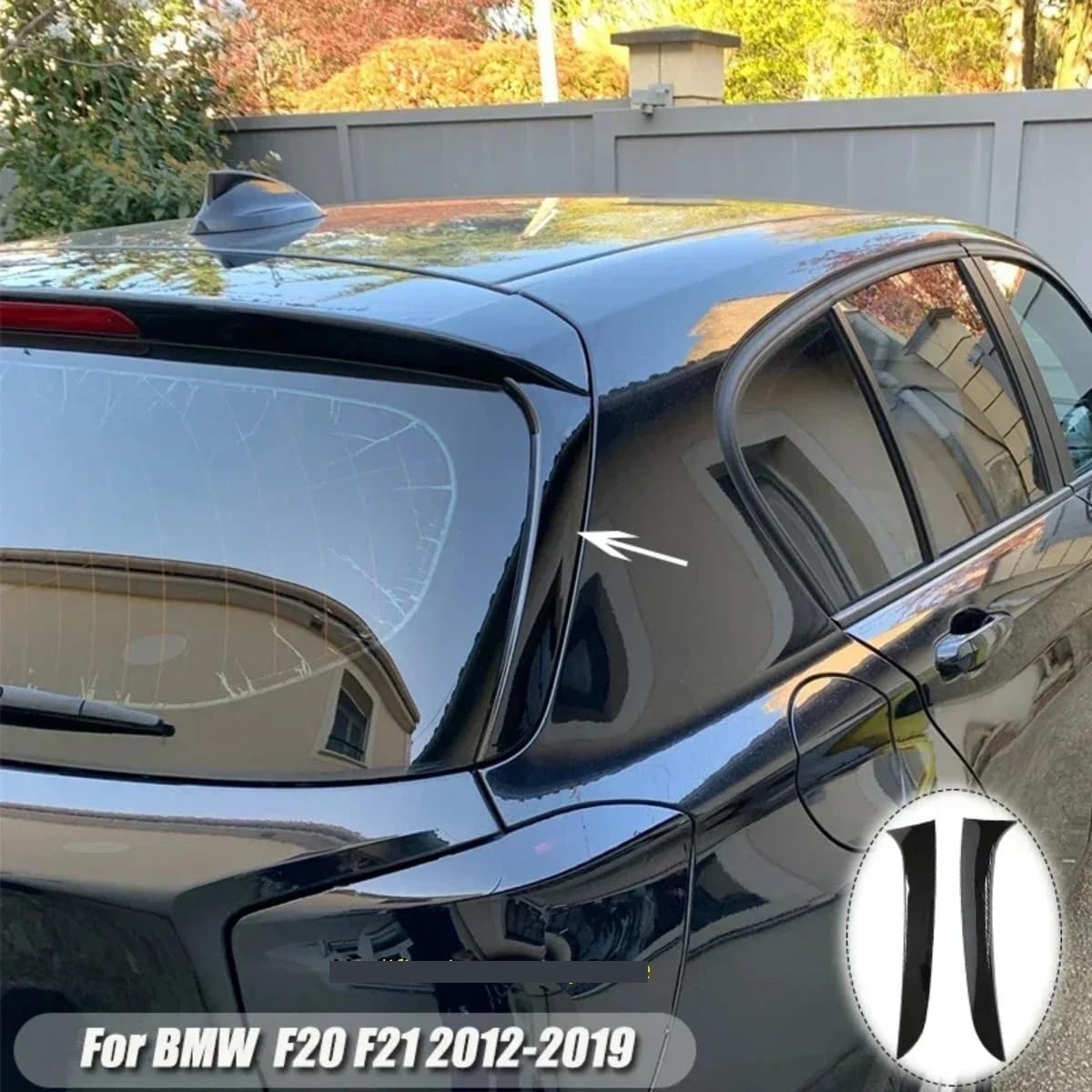 Pasuje do serii 1 F20 F21 2012-2019 tylne okno samochodu boczne skrzydło spojlera naklejki wykończeniowe Auto Tail Styling Spojler na tylne skrzydło tylny spojler