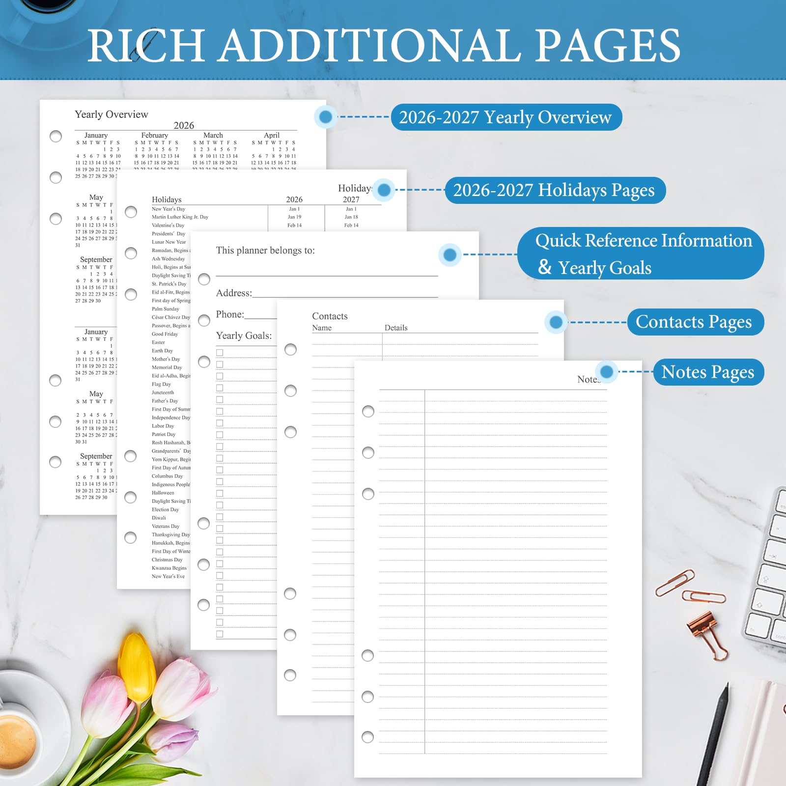 Snapklik.com : Homlive 2024 Monthly Planner Refill, A5 Planner Inserts ...