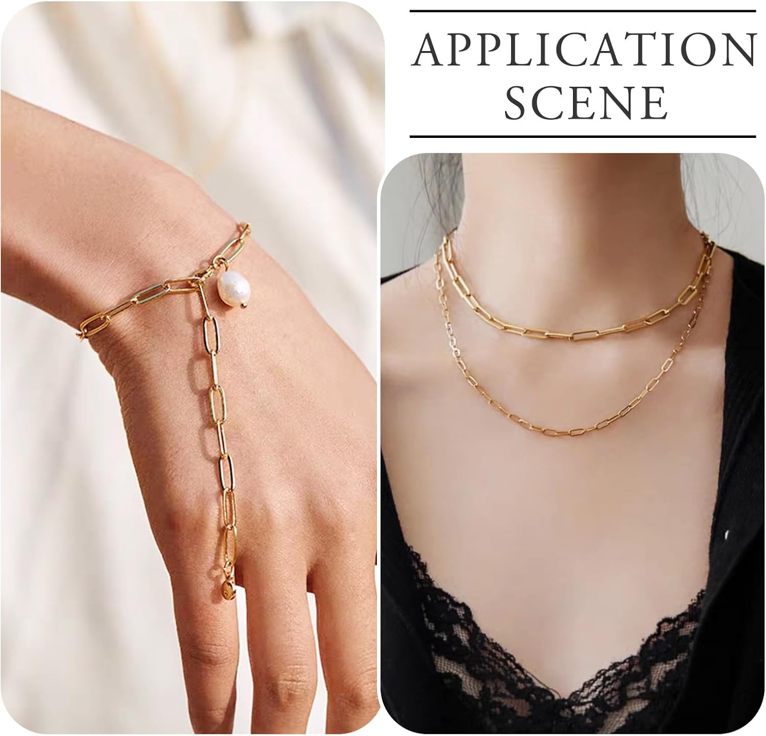 Pandahall 16.4 Feet Brass Paperclip Chains Link Real 18K Gold Plated Soldered Cross Chain 6x2x0.5mm with Spool for DIY Necklace Jewelry Making - Image 4