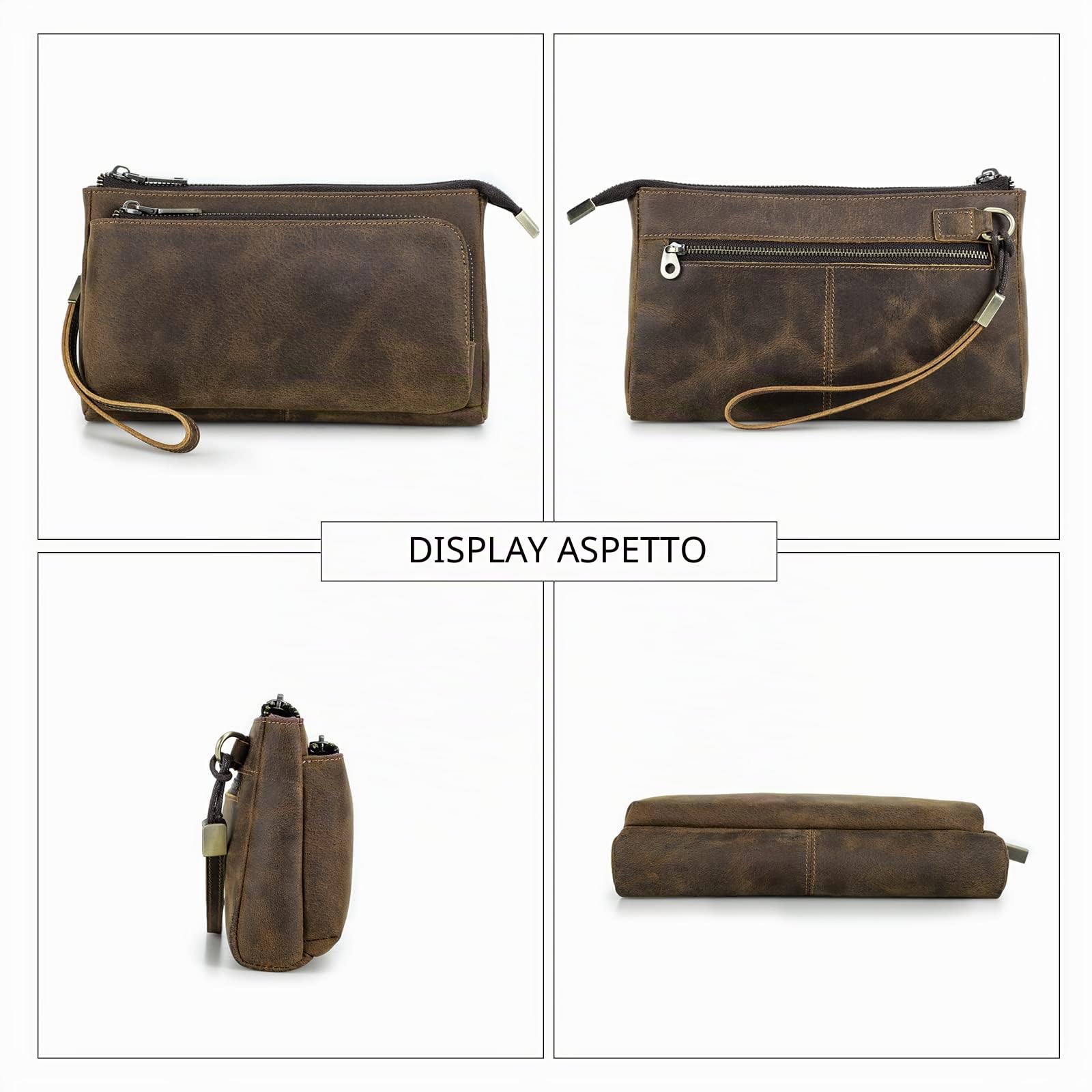 CONTACT'S FAMILY Borsa Organizer Elettronica, Accessori Tecnologici, Borsa Organizer per Cavi da Viaggio (Caffè)