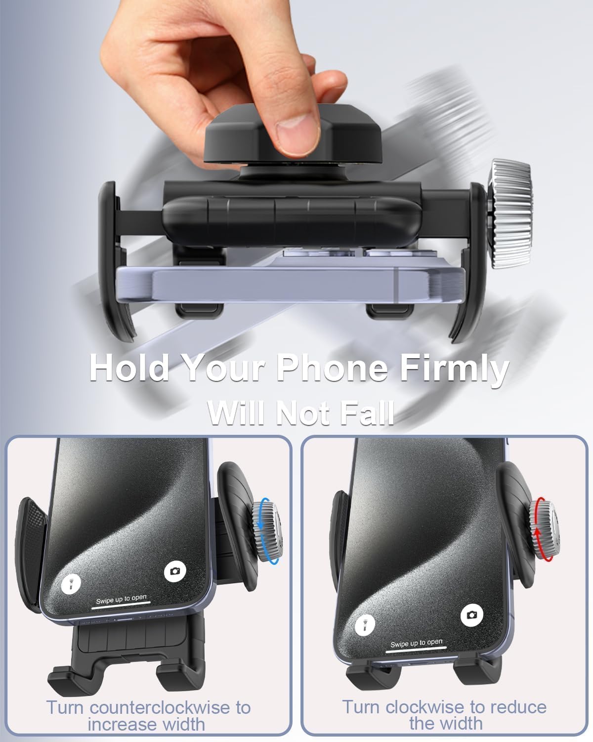 Walker Phone Holder [Super Durable] Long Gooseneck Phone Mount Clamp for Rollator Walker, Rolling Walker, Lightweight Walkers, Walkers for Seniors, Fit for 4~7" iPhone 17 16, All Smartphone