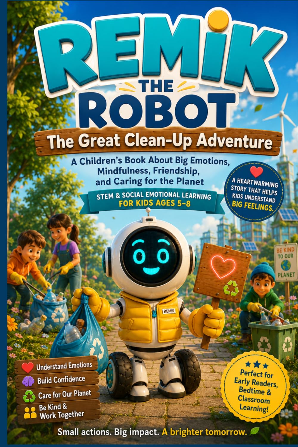 Remik the Robot and the Great Clean-Up Adventure: A Children’s Book About Big Emotions, Mindfulness, Friendship, and Caring for the Planet (STEM & Social Emotional Learning for Kids Ages 5–8)