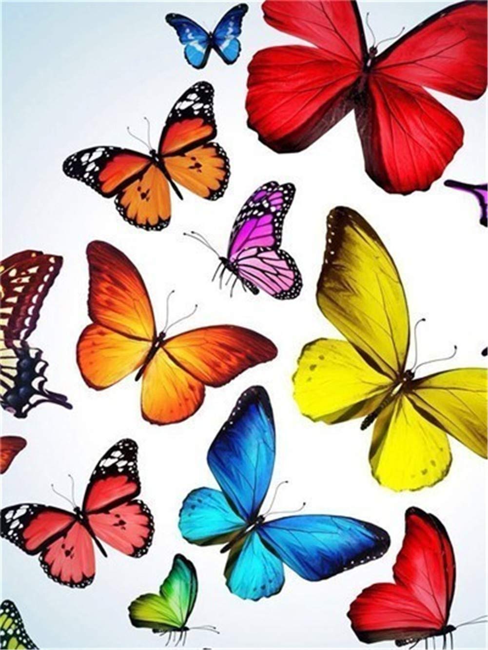 Kit papillon coloré diamant image strass broderie point de croix grand format carré 60x80