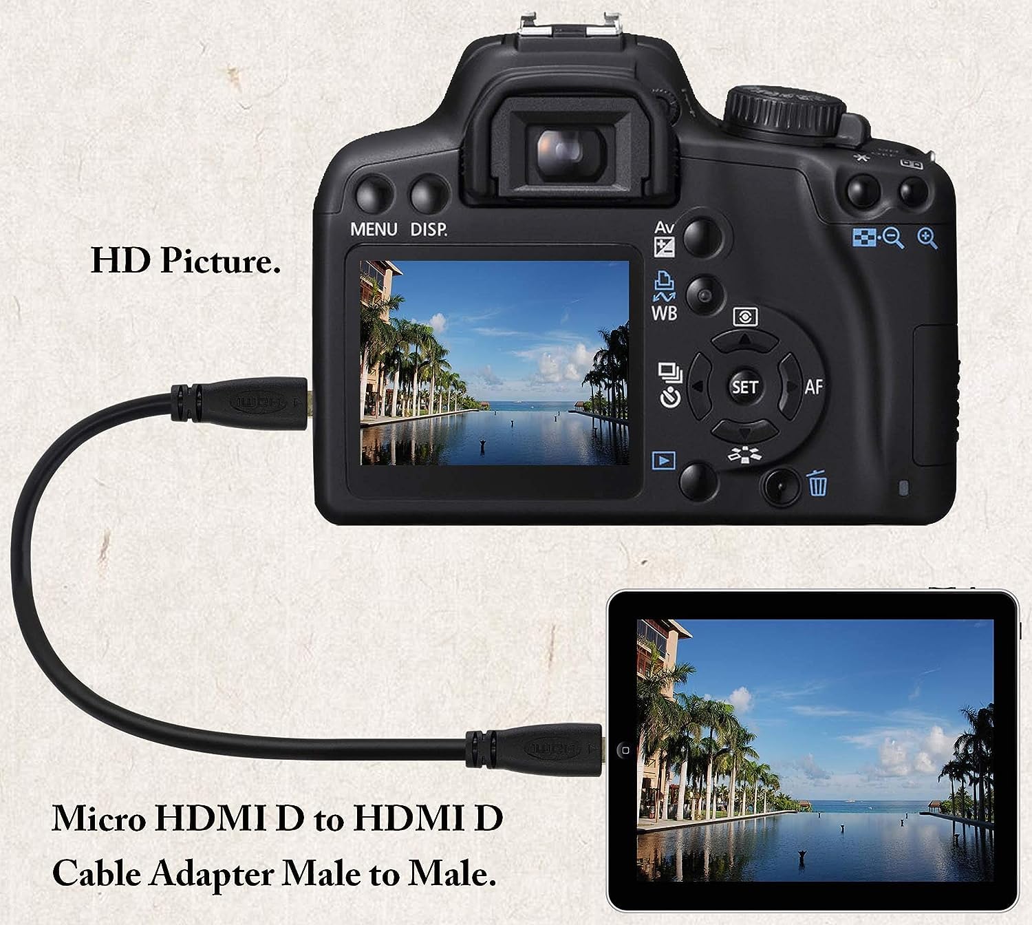 zdyCGTime Micro HDMI Konverter für Mini HDMI Männlich, Hochgeschwindigkeits Micro HDMI Kabel 4k,kompatibel mit Digitalkameras,Tablets,Monitoren und Anderen Geräten