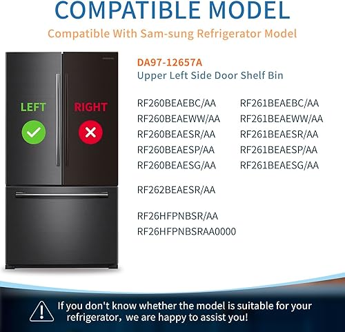 Miniatura 5 de DA97-12657A - Estantes para puerta de refrigerador, compatible con Sam-sung Refrigerador de repuesto RF260 RF261, apto para piezas de refrigerador