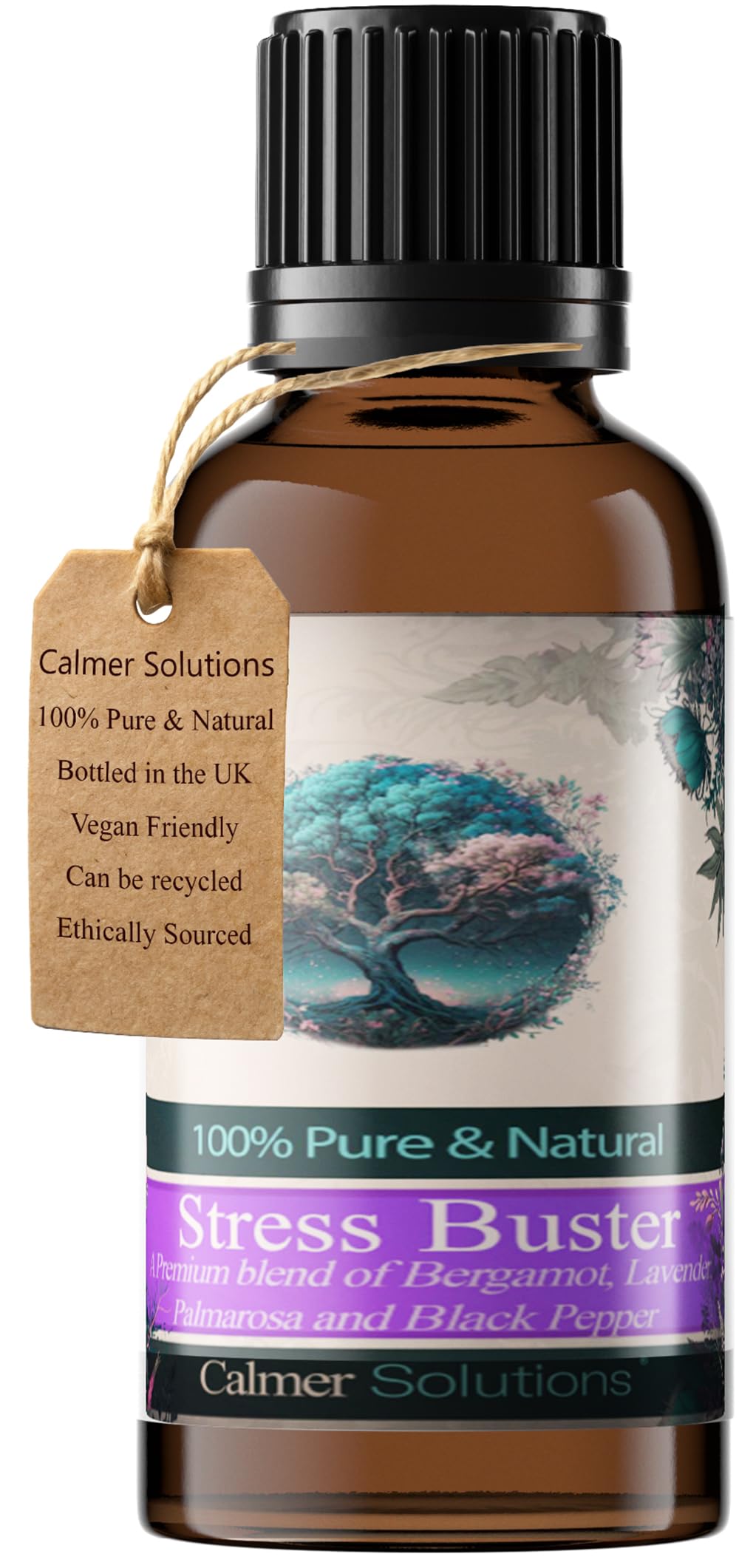 Calmer Solutions Clear Stress Relief Essential Oil Blend 30Ml – Bergamot & Lavender Aromatherapy Oil For Diffusers | Stress Buster