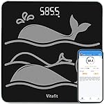 Vitafit Amazing 600lb Smart Bathroom Scale for Body Weight in 0.1lb, High Accuracy Assured by Scale Professional Factory Since 2001, Large Platform with 8mm Non-Slip Tempered Glass, LED, 3*AAA, Black